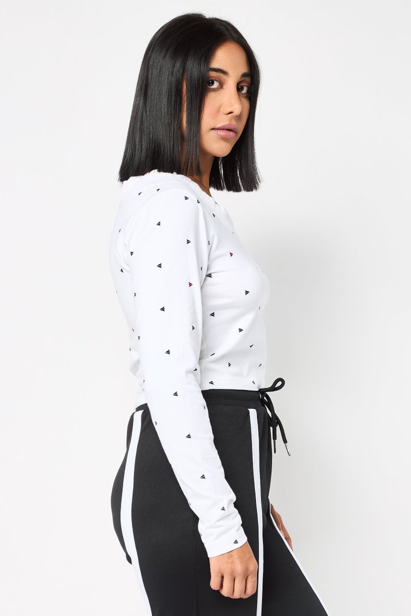 Reebok Women Sportswear Fit Outdoor Crop Top, White - Image 3