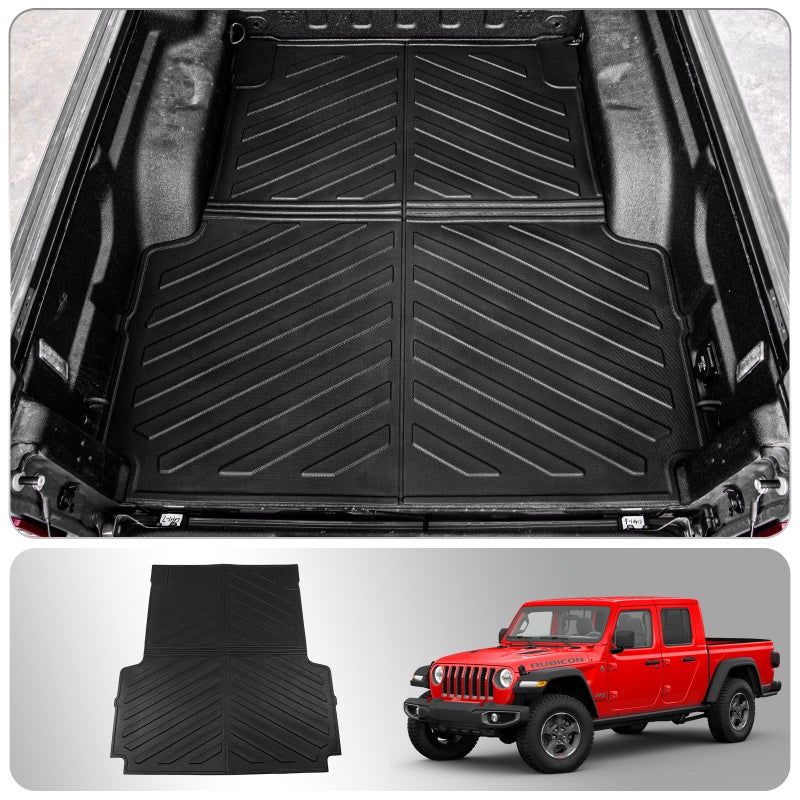 Thinzyou Bed Mat Compatible with 20202025 2026 Jeep Gladiator 5FT Truck Bed Mat Trunk Bed Liner TPE All Weather 2024 Jeep Gladiator Accessories 5FT Truck Bed Mat