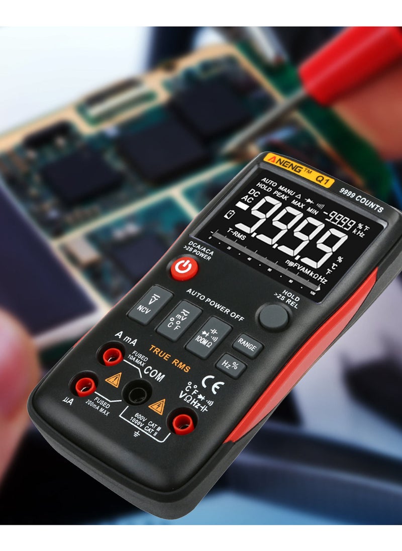 9999 التهم صحيح RMS متعدد الوظائف الرقمية المتعدد الفولتميتر مقياس التيار الكهربائي يده مقياس عالمي صغير قياس عالي الدقة