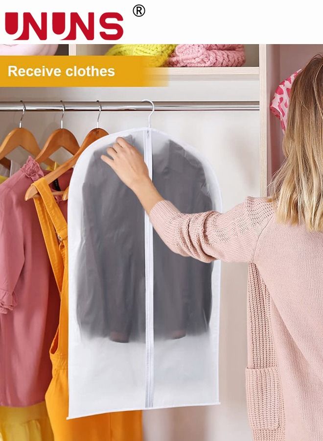 UNUNS 6PCS Large Clear Garment Bags Clothes Cover with Zipper for Hanging Clothes, Plastic Dustproof Suit Bag for Wardrobe Storage and Travel 60*100CM - Image 5