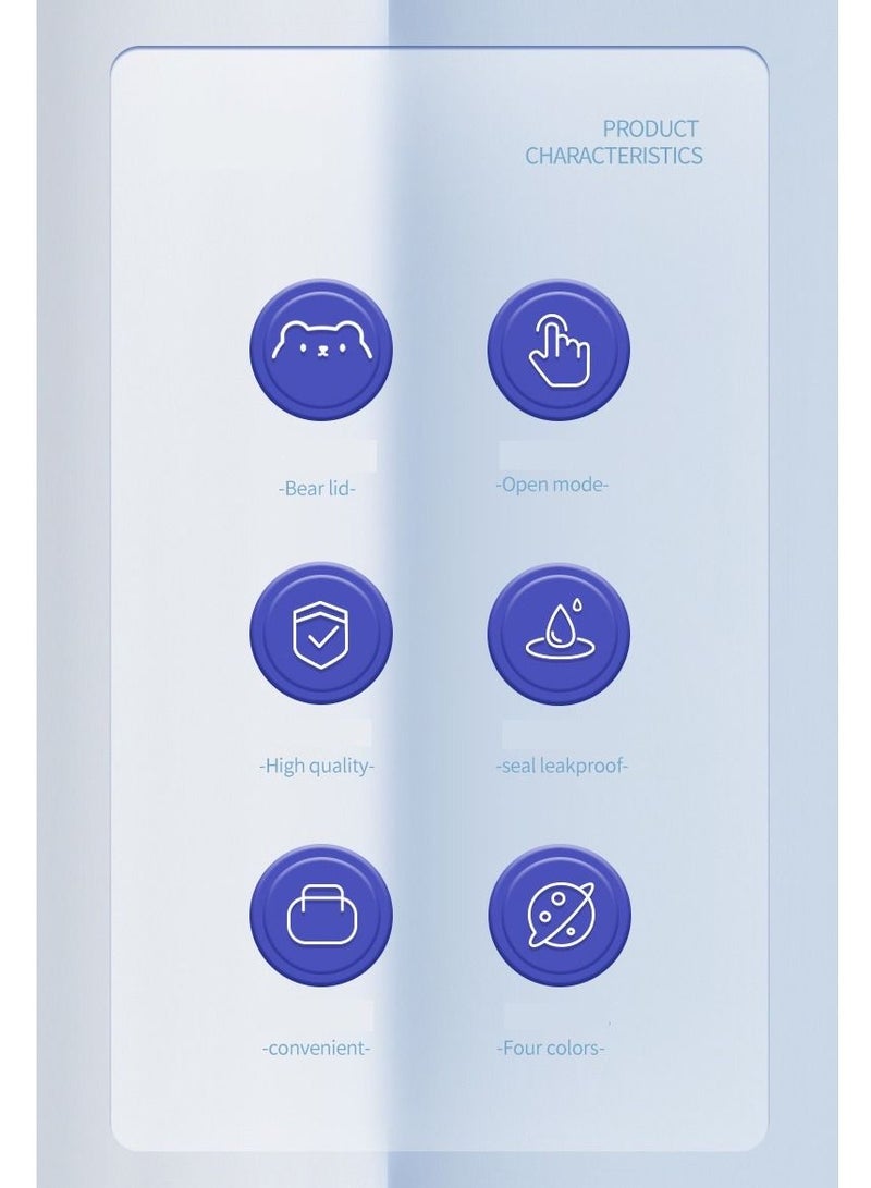 Y&D Cartoon Aerospace Bear Children's Plastic Straw Cup With Straps And Laser Stickers - Image 3