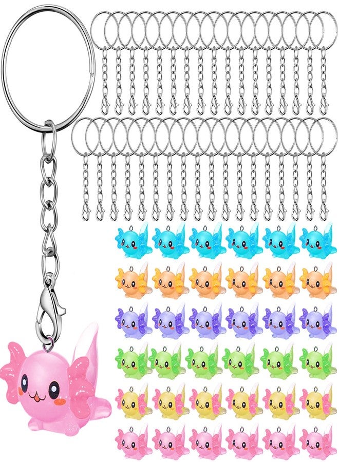 Liliful 36 Pcs Axolotl Party Favors Resin Axolotl Keychain Mini Animal Key Chains Kawaii Axolotl 3D Figurine Pendant(Classic Colors) - Image 1