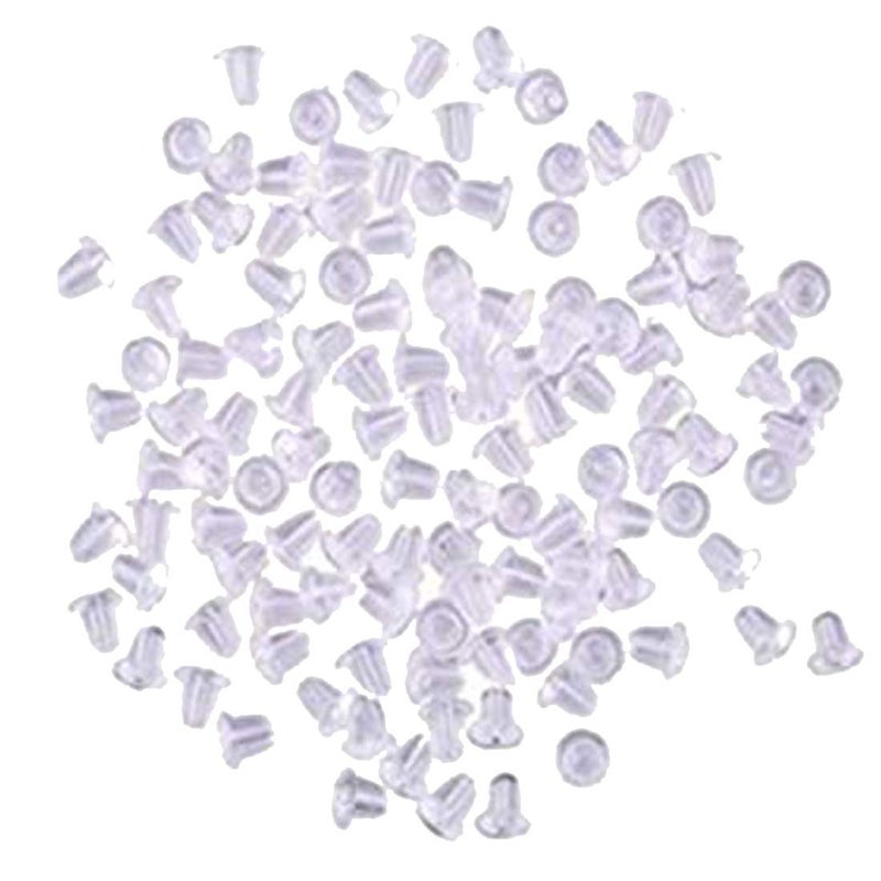 DIY Crafts DIY Crafts Clear; Small, Pairs Bullet Clutch Earring Safety Backs with Pad (Clear (Clear; Small)  - Image 1