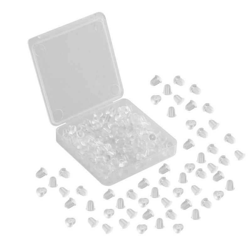 DIY Crafts DIY Crafts Clear; Small, Pairs Bullet Clutch Earring Safety Backs with Pad (Clear (Clear; Small)  - Image 2