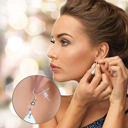 DIY Crafts DIY Crafts Clear; Small, Pairs Bullet Clutch Earring Safety Backs with Pad (Clear (Clear; Small)  - Image 4