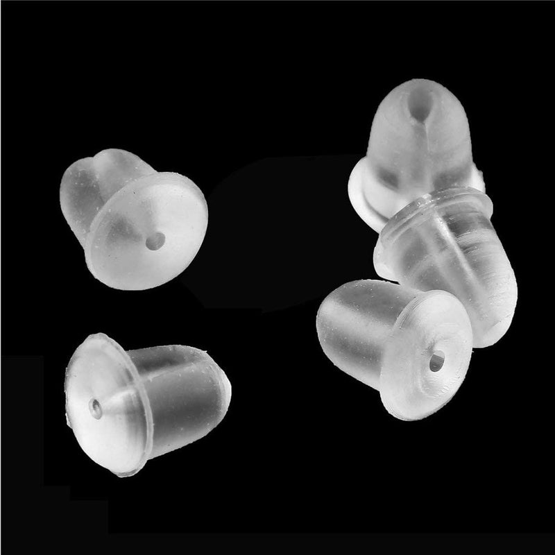 DIY Crafts DIY Crafts Clear; Small, Pairs Bullet Clutch Earring Safety Backs with Pad (Clear (Clear; Small)  - Image 3