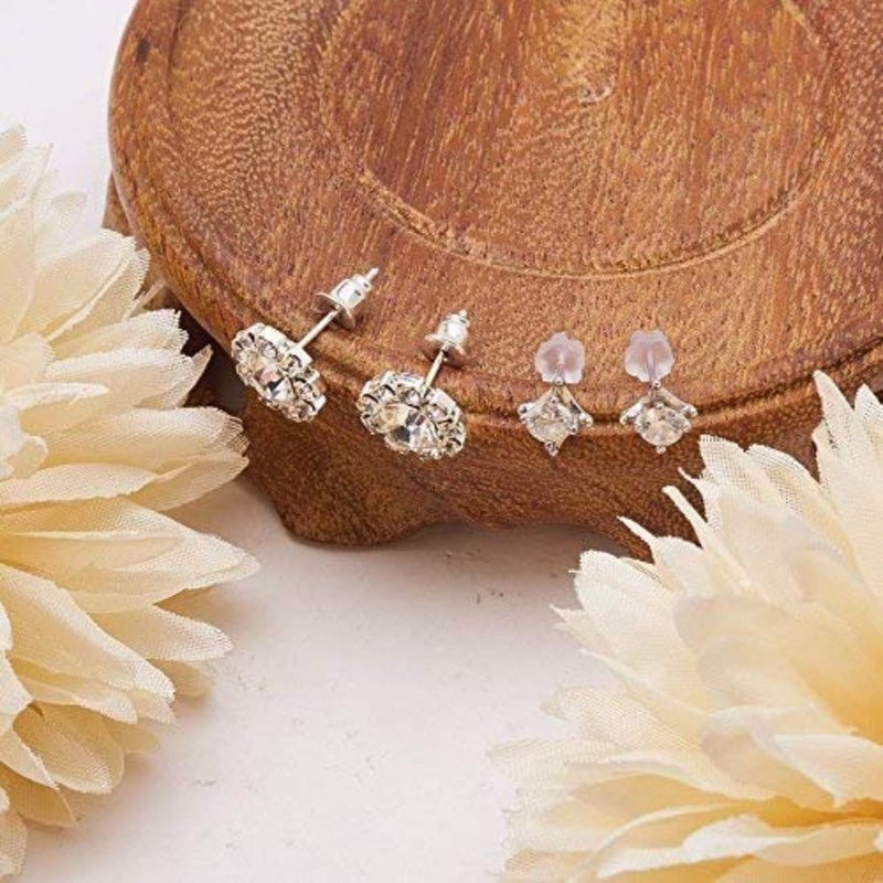 DIY Crafts DIY Crafts Clear; Small, Pairs Bullet Clutch Earring Safety Backs with Pad (Clear (Clear; Small)  - Image 5