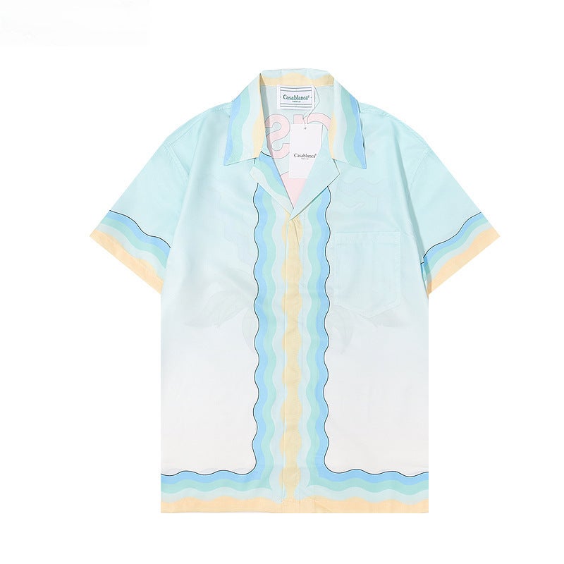 Casablanca Mens Summer Thin Short Sleeve Shirt Suit 2024 Q97