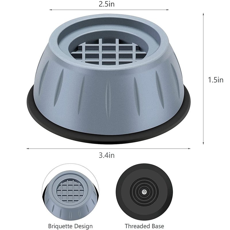 GION GION Anti Vibration Washing Machine Washer Refrigerator Base Non Slip Heightening Pads with Suction Cup Fridge Table Leveling Feet Anti Walk Pads Shock Absorber Furniture Lifting Base for Home 4Pcs  - Image 2