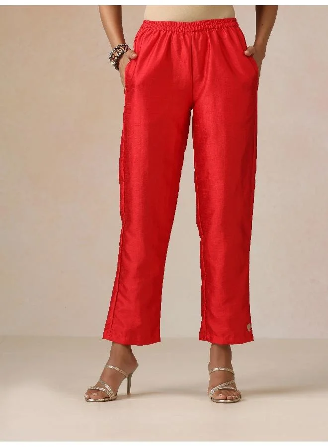 trueBrowns trueBrowns Blue Brocade Straight High-Slit Kurta Set