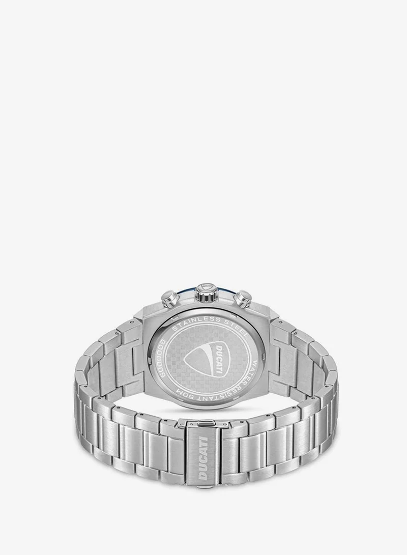 Ducati  DT004 Men's 43.5mm Chronograph Watch with Blue Textured Dial, Contrast Accents & Stainless Steel Bracelet for Men | Best Price UAE