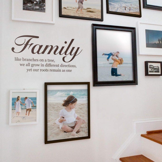 FAMILY LIKE BRANCHES ON A TREE QUOTE LETTERING DECAL WALL DECAL BLACK