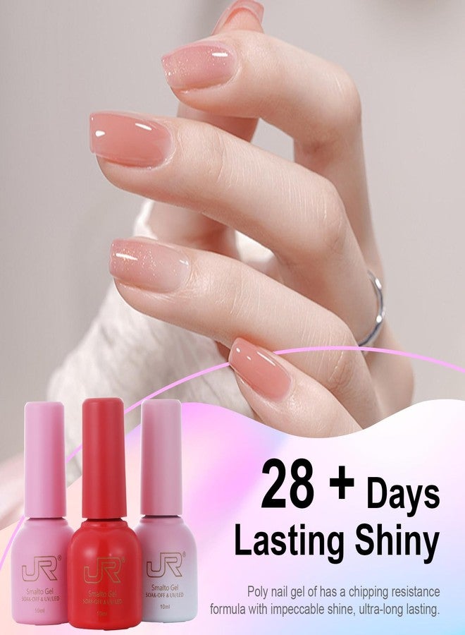 JR 35pcs 10ml Gel Nail Polish Same Color Same Bottle Red Pink Nude Gel Polish Set Base Top Matte Coat For Nail Salon Home Gifts for Women and Girls B Set - Image 5