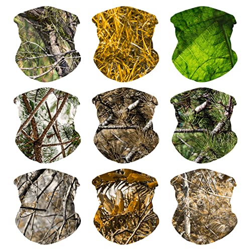 VCZUIUC Headwear Bandana Head Wrap Face Scarf Mask Neck Warmer Balaclava for Sports (One Size, 9PCS Leaves) - Image 5