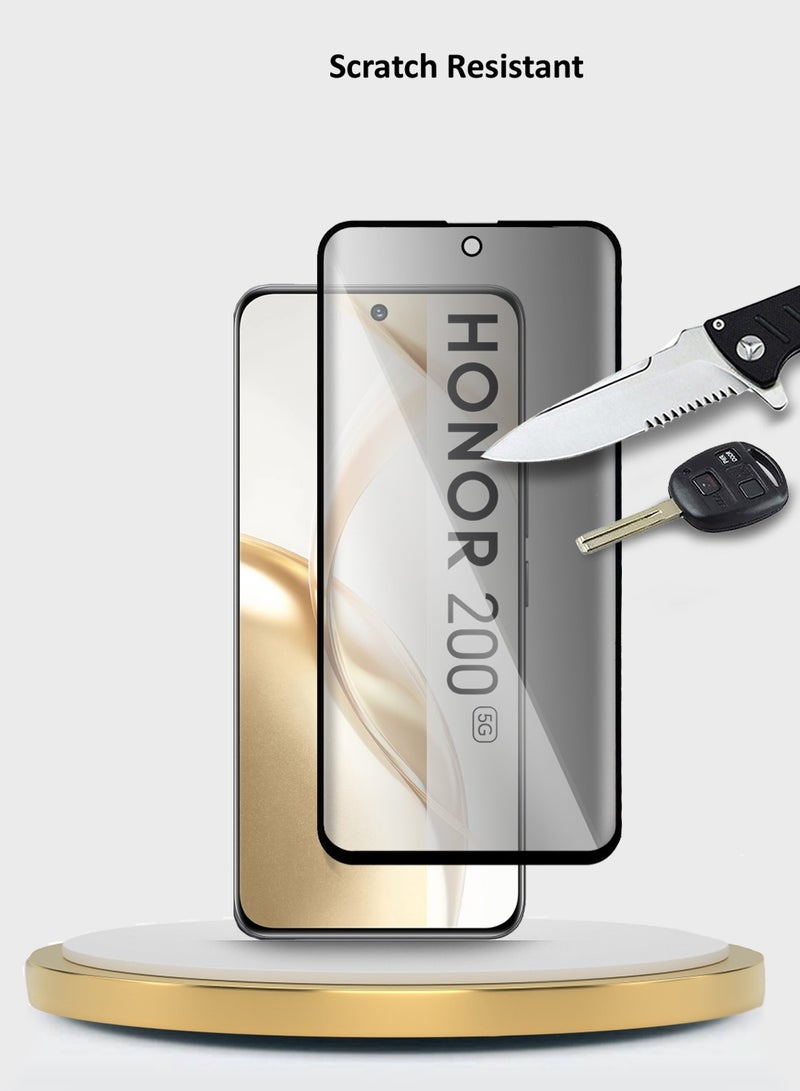 Wtech Honor 200 5G 2024 Premium Edge-Pro Series Privacy Full Glue Full Cover Tempered Glass Screen Protector (MSGPCP) - Clear/Black - Image 2
