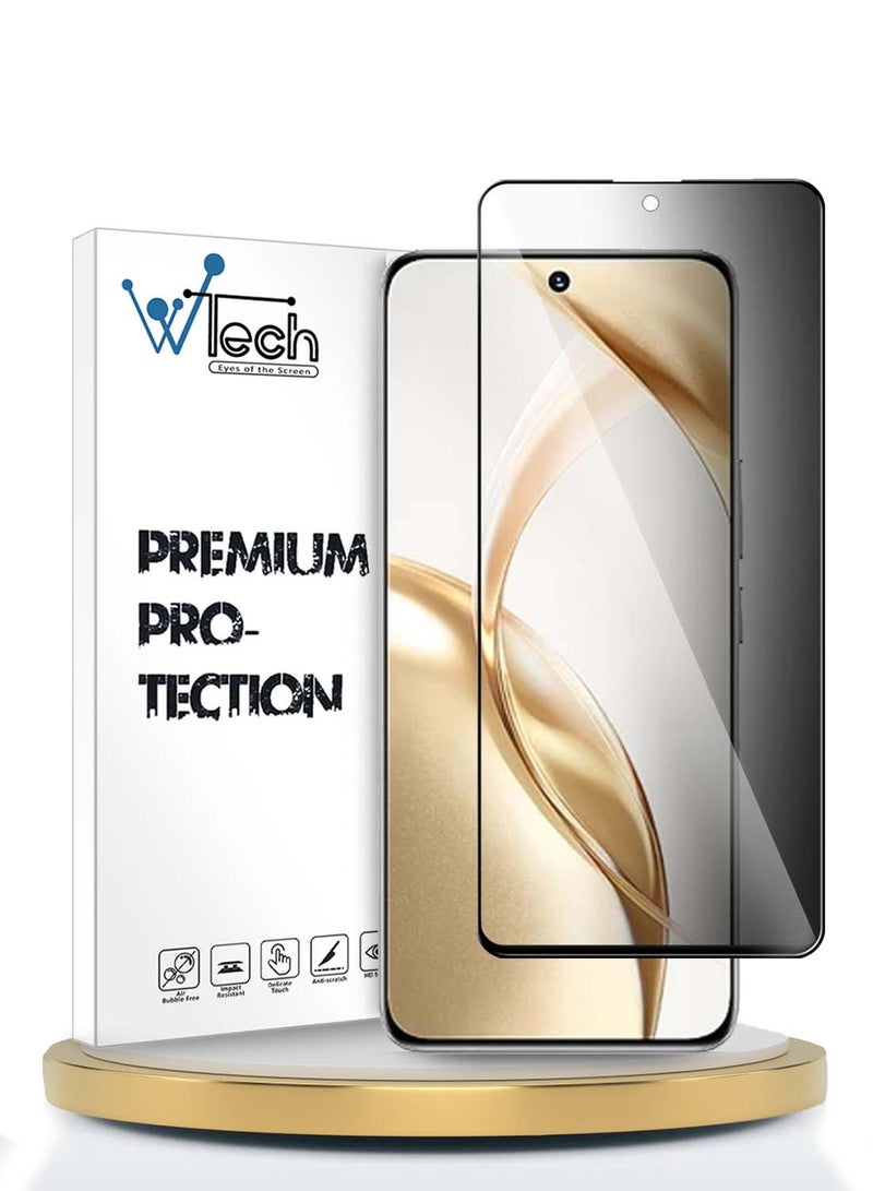 Wtech Honor 200 5G 2024 Premium Edge-Pro Series Privacy Full Glue Full Cover Tempered Glass Screen Protector (MSGPCP) - Clear/Black - Image 1