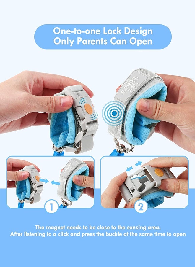 Sweet Life Kid Leash, 4.9ft Anti Lost Wrist Link for Toddlers with Induction Lock, Reflective Toddler Wrist Leash, Child Leash Harness, Leash for Kids (Light Blue) - Image 4