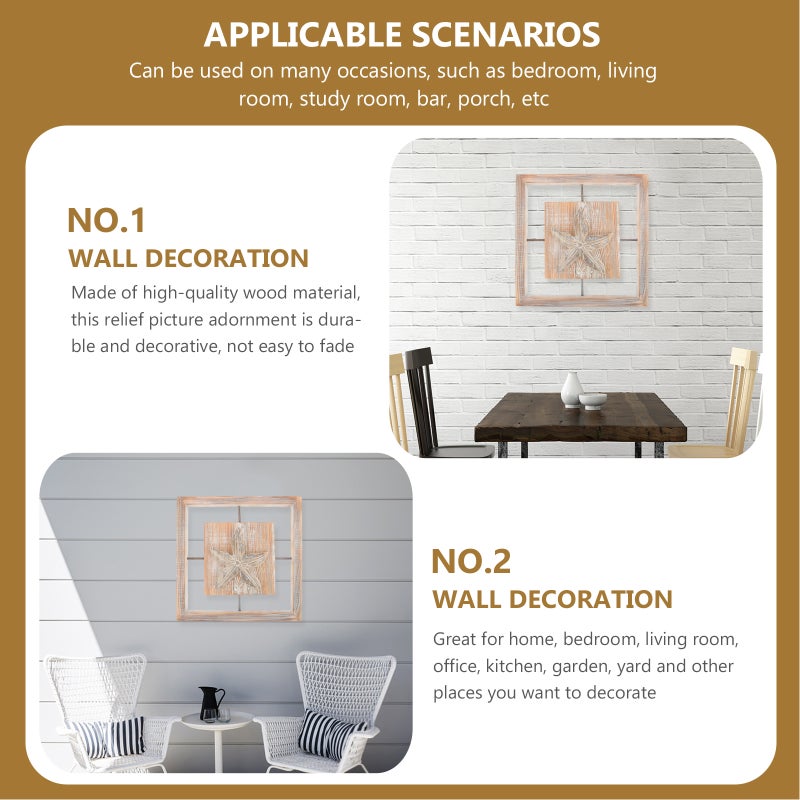 1Pc Wall Art Decor Hanging Wood Decoration Relief Picture Pendant - Image 2