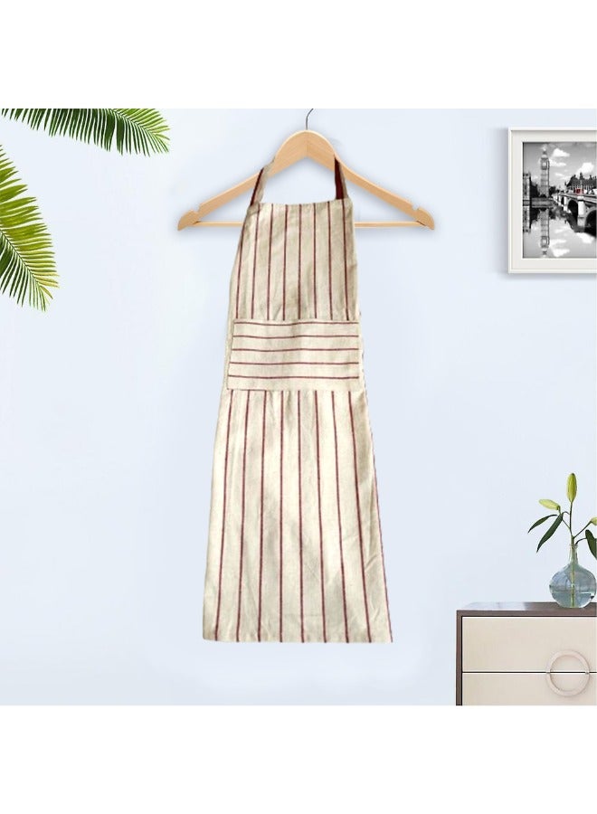 BYFT Orchard Kitchen Apron-Classic Striped (Red and White) - Image 2