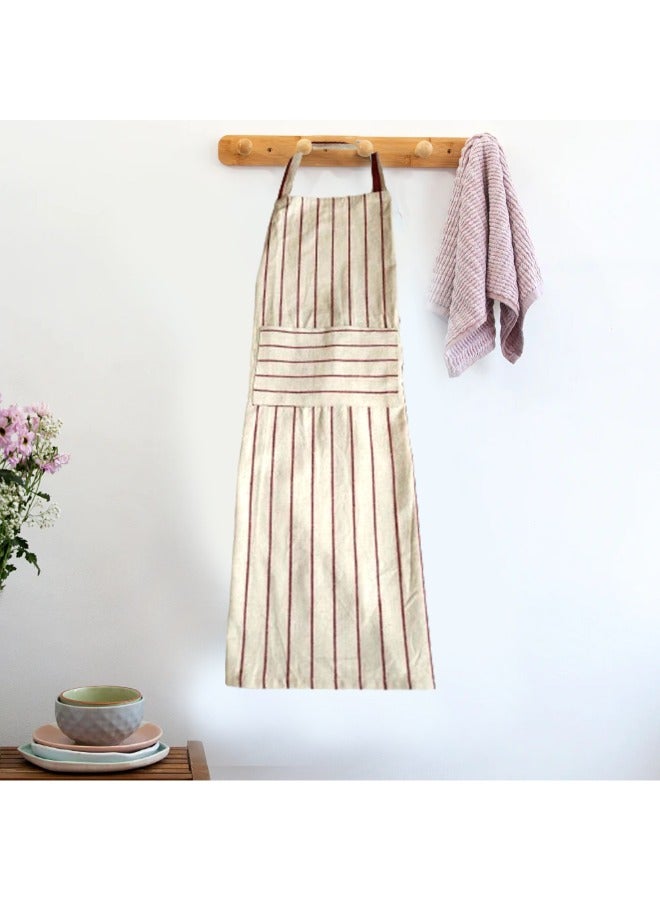 BYFT Orchard Kitchen Apron-Classic Striped (Red and White) - Image 5