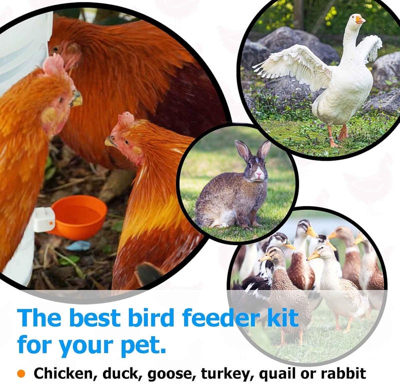 WORLEYX Large Automatic Chicken Waterer Cups, Chicken Water Feeder Suitable for , Duck, Goose, Turkey and Bunny, DIY Poultry Water Feeder Kit (2 Pack-Orange) - Image 5