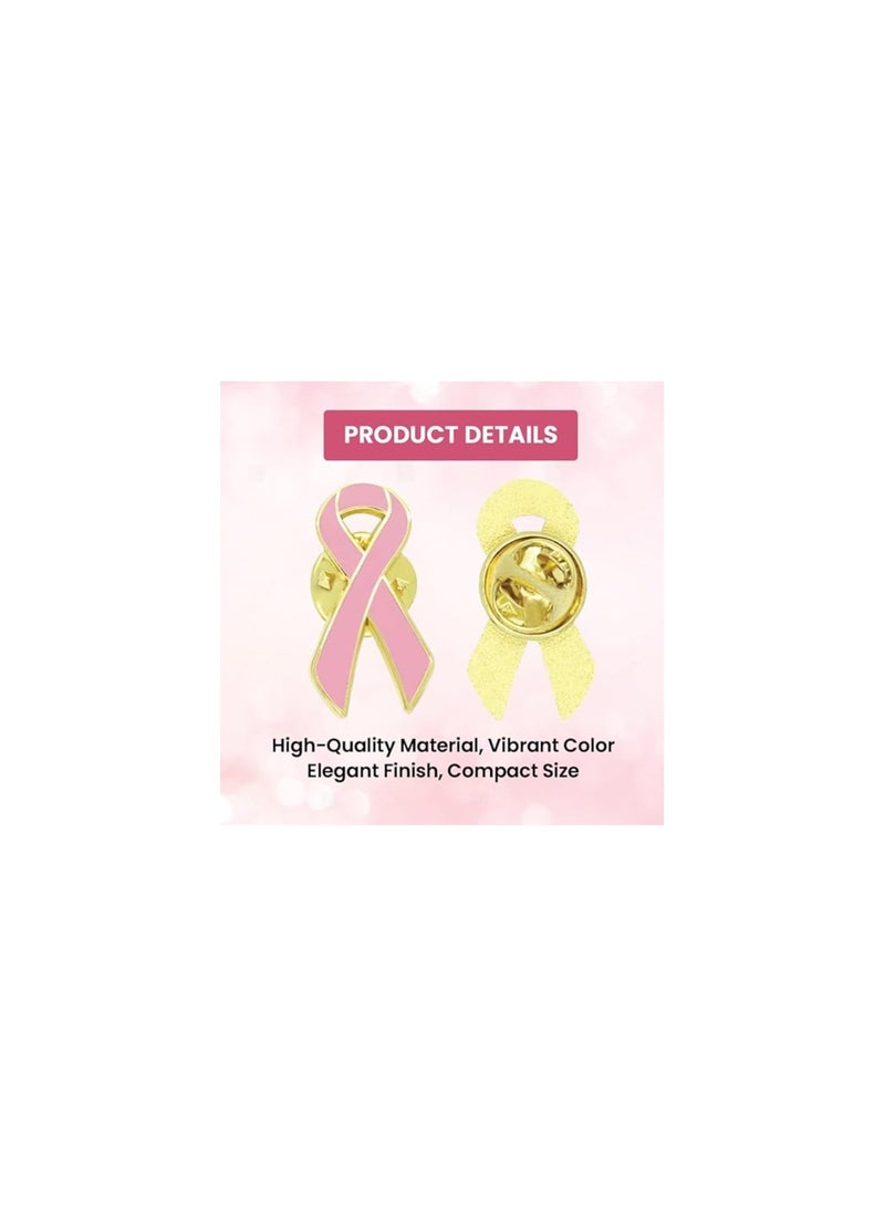 PRINTSHOP4ME PinkCancer Awareness Lapel Pins - Hope Ribbon Design for Fundraising - Ideal for Charity Events, Fundraisers, and Awareness  - Image 3
