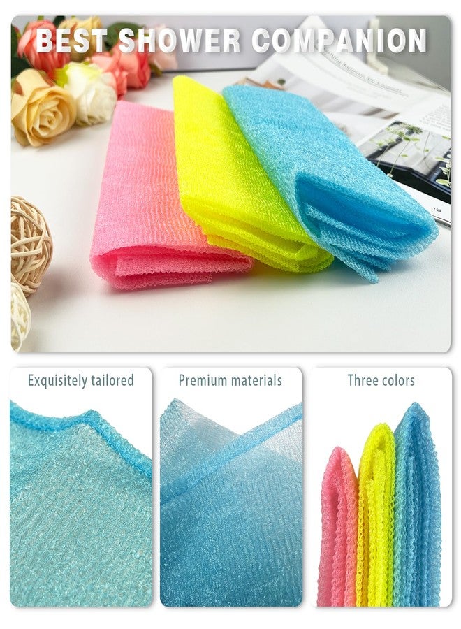 Brvlsoc 3-Pack Exfoliating Washcloths - Japanese & Korean Style Body Scrubber Towels, Quick-Dry Mesh Bath Cloths for Shower & Skincare - Image 3