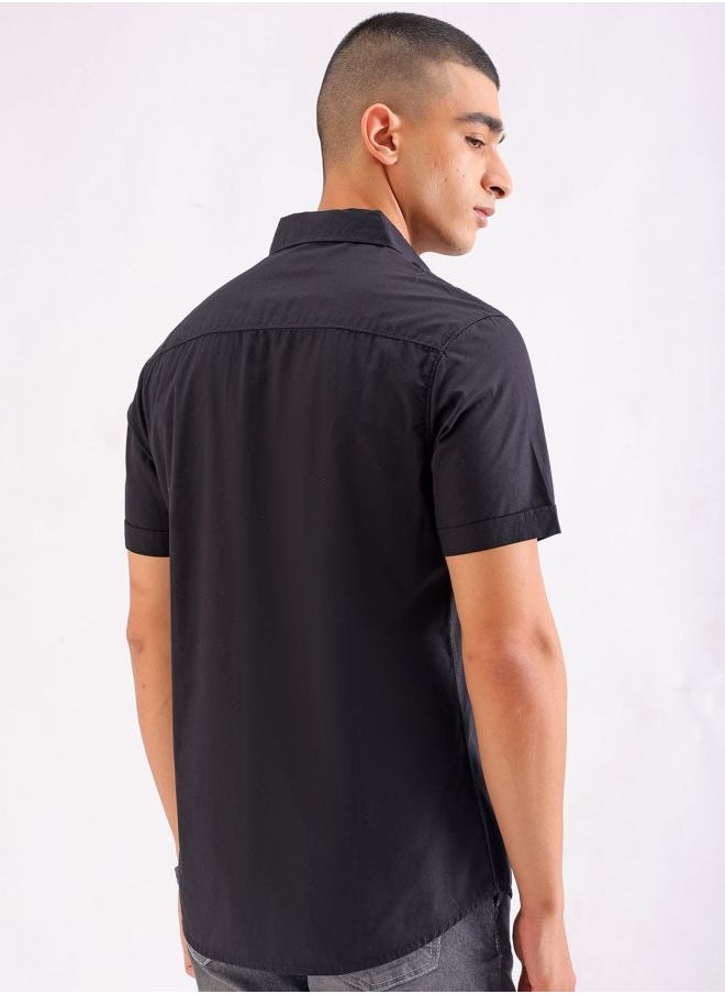 The Indian Garage Co Men Slim Fit Graphic Print Half Sleeves Cutaway Collar Casual Shirt  - Image 2