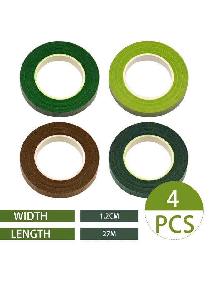 Just Flowers Flower Making Floral Tapes | Strecheble Tapes for Art and Crafts (Pack of 4, Brown, Dark Green, Light Green) - Image 4