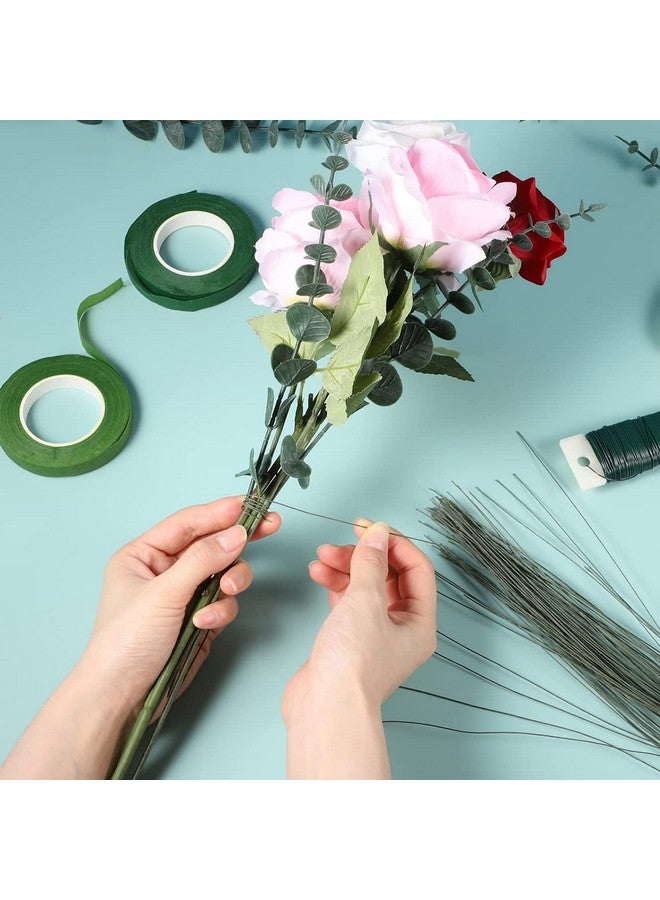 Just Flowers Flower Making Floral Tapes | Strecheble Tapes for Art and Crafts (Pack of 4, Brown, Dark Green, Light Green) - Image 3