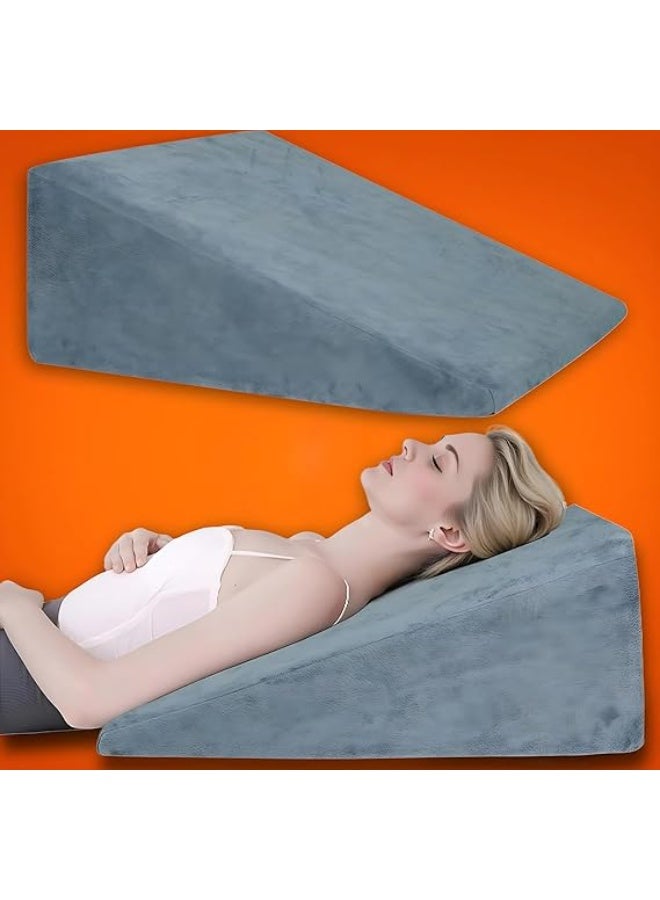 مخدة إسفنجية على شكل مثلث – دعم مريح للظهر – مثالية لارتجاع المعدة، تقليل الشخير، رفع الرجلين والحمل – استخدام يومي - Image 2