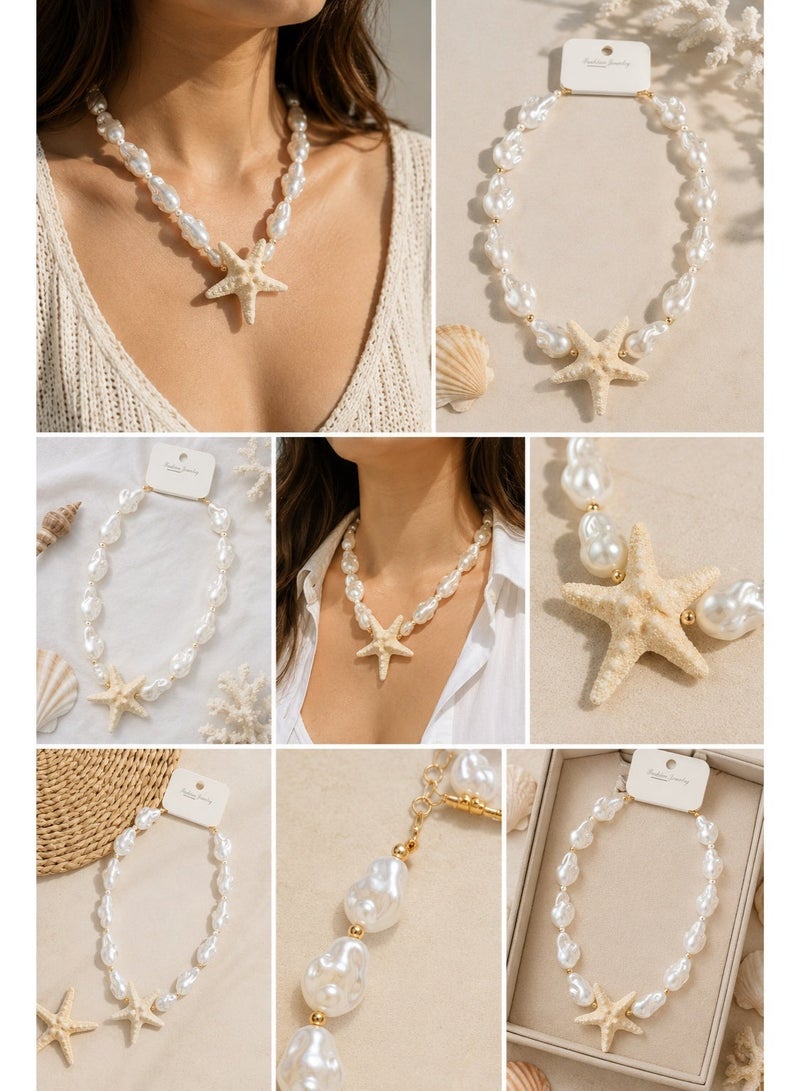 Ocean Star Pearl Necklace - Image 3