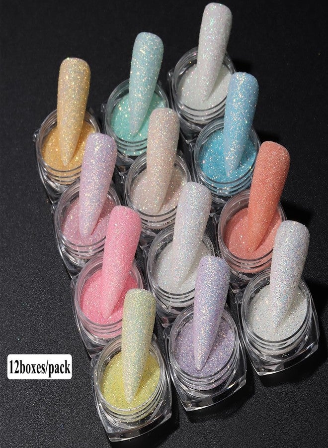 Ruby Face RUBYFACE Nail Art Pigment Powder & Nail Powder, Nail Pigments Dust Nail Glitter, Neon Pigment Eyeshadow Powder for Face Body Makeup,Nail Art Decoration 12 - PCS, Sugar Glitter Powder - Image 3