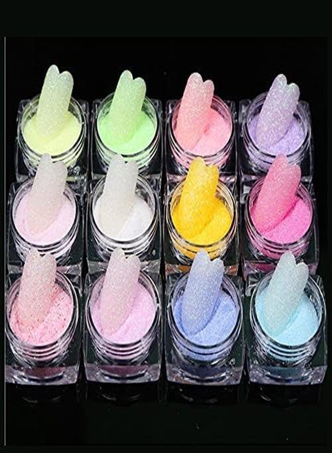 Ruby Face RUBYFACE Nail Art Pigment Powder & Nail Powder, Nail Pigments Dust Nail Glitter, Neon Pigment Eyeshadow Powder for Face Body Makeup,Nail Art Decoration 12 - PCS, Sugar Glitter Powder - Image 1