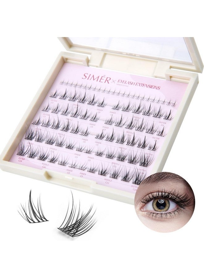 SIMER Lash Clusters 72 Pcs Cluster Lashes Natural Look Diy Eyelash Extension Manga Individual Lashes 912Mm Mixed D Curl Wispy Fluffy Anime Lash Clusters Super Thin Band Soft & Reusable  - Image 1