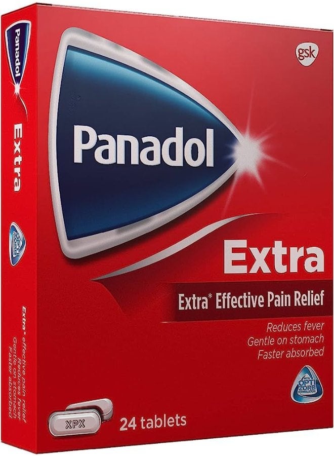 Panadol بانادول إكسترا لتخفيف الألم الفعال يقلل الحمى لطيف على المعدة يمتص بسرعة 24 قرص - Image 1
