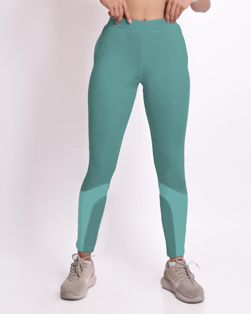 Mehrang Women Gym Wear Mesh Leggings Workout Pants With Side Pockets/Stretchable Tights/Highwaist High Rise Sports Fitness Yoga Track Pants (Medium, English Green) - Image 2