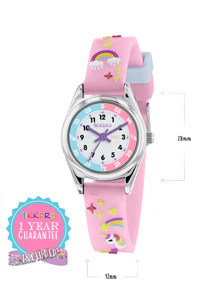 Tikkers Tikkers Girls Purple Silicone Strap 3D Unicorn Watch - TK0145