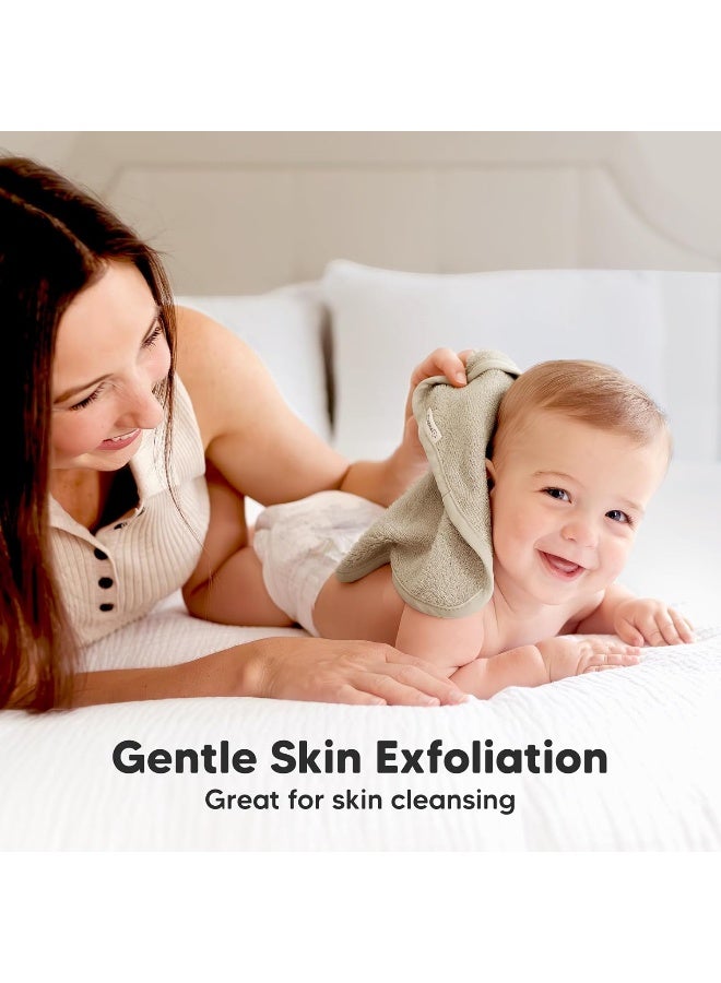 KeaBabies 6-Pack Baby Washcloths - Soft viscose from Bamboo Washcloth, Baby Wash Cloths for Newborn, Kids, Bath Baby Towels, Face Towel, Face Cloths for Washing Face (Earth Brown) - Image 2