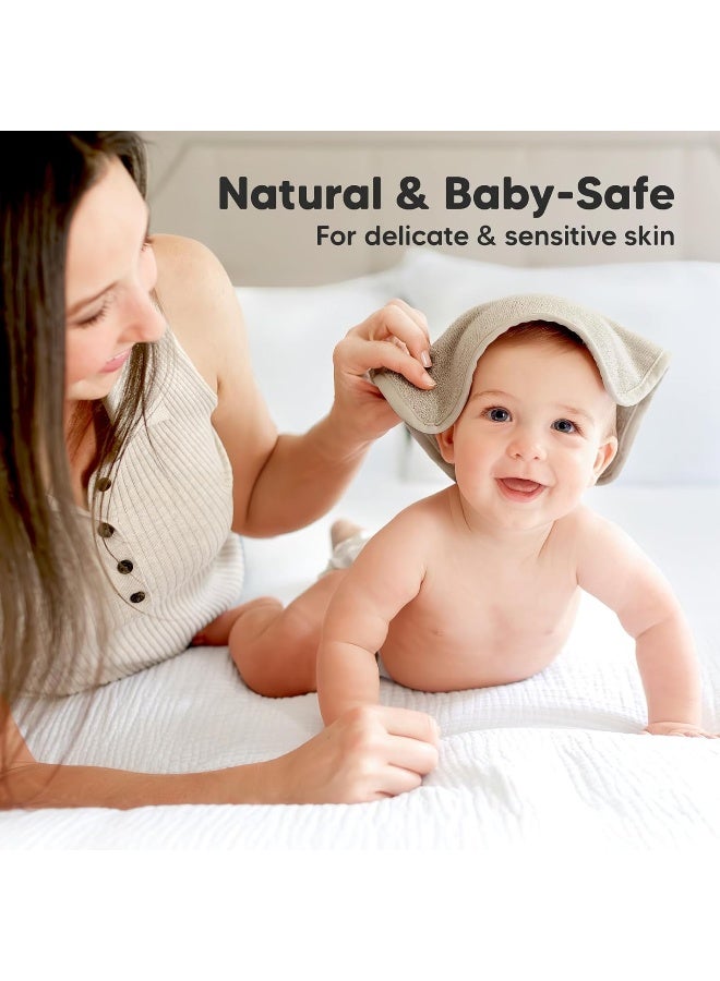 KeaBabies 6-Pack Baby Washcloths - Soft viscose from Bamboo Washcloth, Baby Wash Cloths for Newborn, Kids, Bath Baby Towels, Face Towel, Face Cloths for Washing Face (Earth Brown) - Image 4