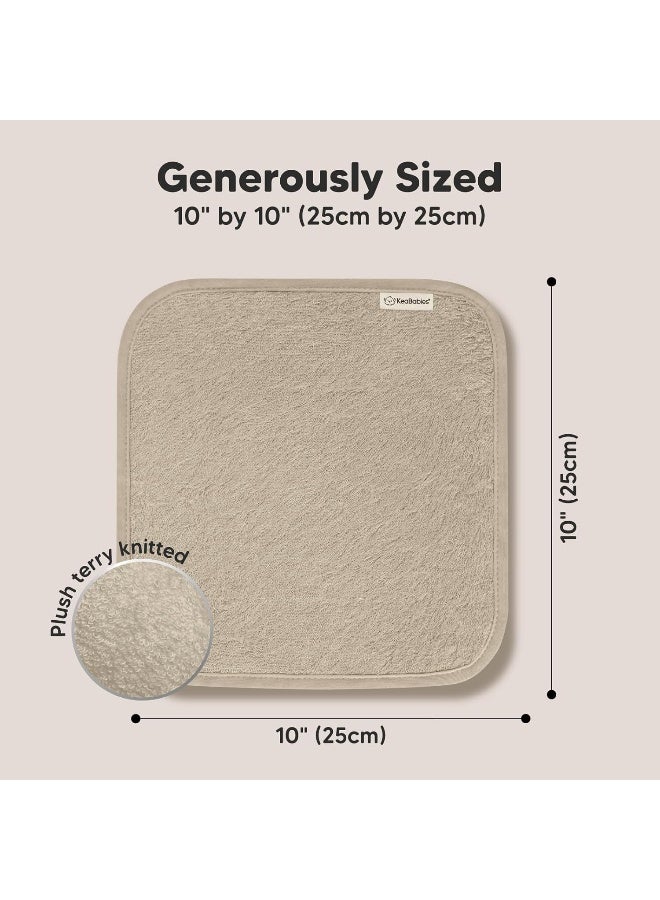 KeaBabies 6-Pack Baby Washcloths - Soft viscose from Bamboo Washcloth, Baby Wash Cloths for Newborn, Kids, Bath Baby Towels, Face Towel, Face Cloths for Washing Face (Earth Brown) - Image 3