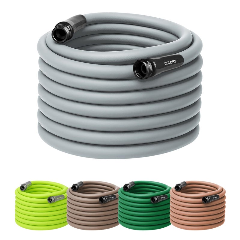Flexzilla Colors Garden Hose 5/8 in. x 100 ft., Lightweight All-Weather Water Hose, Durable and Flexible, Leak-Free Connections, Slate Gray - Image 1