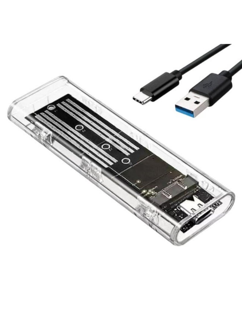 Chabeia M.2 NGFF SATA Type C USB 3.1 SSD Case 10Gbps Transparent External SSD Case External SSD Adapter for 2230 2242 2260 2280 - Image 3