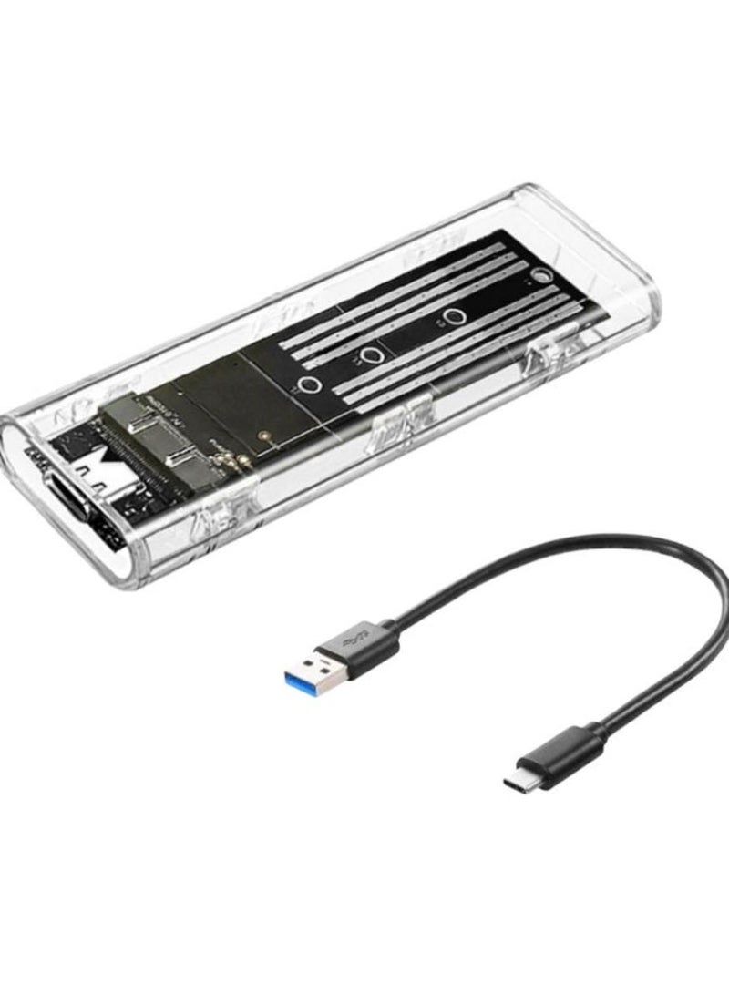Chabeia M.2 NGFF SATA Type C USB 3.1 SSD Case 10Gbps Transparent External SSD Case External SSD Adapter for 2230 2242 2260 2280 - Image 1
