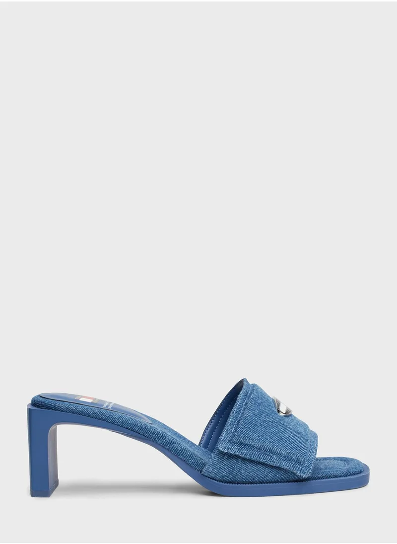 TOMMY JEANS Single Strap Mid Heel Sandals