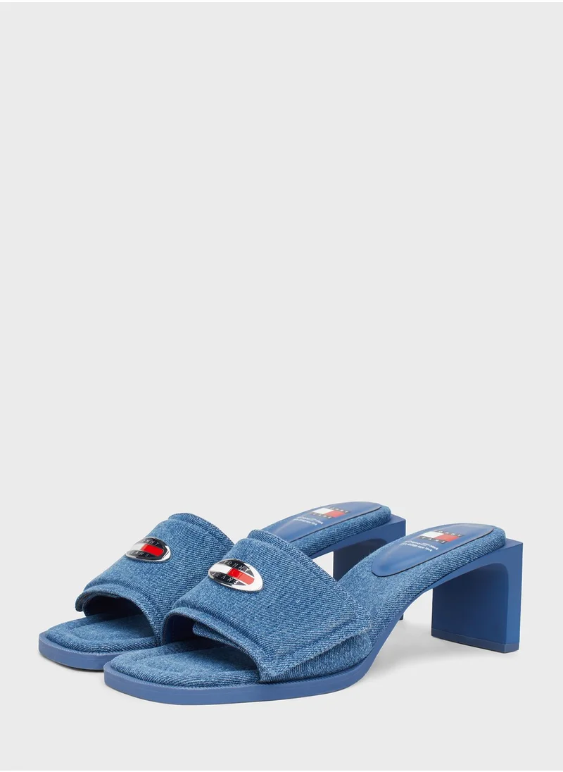TOMMY JEANS Single Strap Mid Heel Sandals