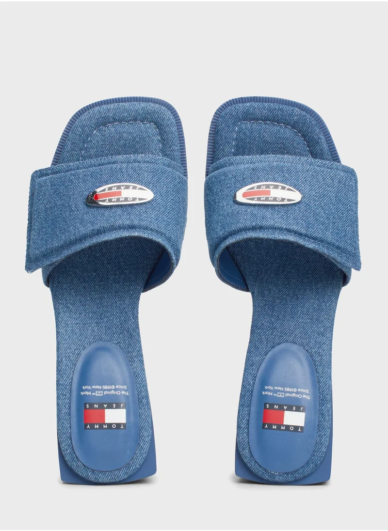 TOMMY JEANS Single Strap Mid Heel Sandals