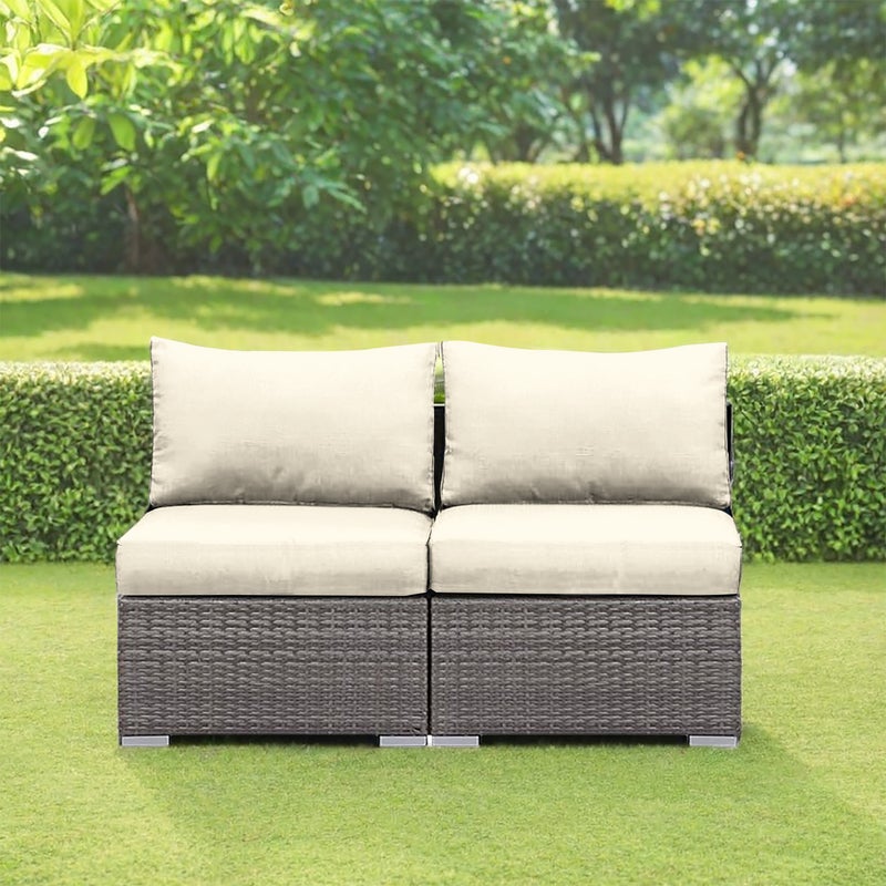 73Hours Outdoor Sofa Courtyard Outdoor Garden Villa Homestay Terrace Furniture Leisure Combination Rattan Chair Solid Color Sofa Cushion - Image 4