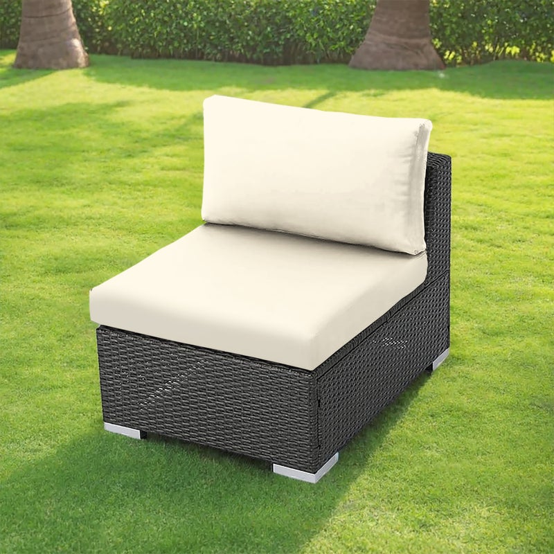 73Hours Outdoor Sofa Courtyard Outdoor Garden Villa Homestay Terrace Furniture Leisure Combination Rattan Chair Solid Color Sofa Cushion - Image 5