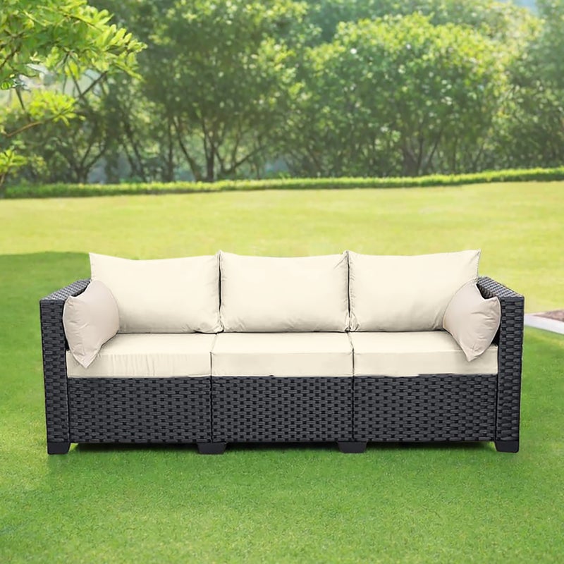 73Hours Outdoor Sofa Courtyard Outdoor Garden Villa Homestay Terrace Furniture Leisure Combination Rattan Chair Solid Color Sofa Cushion - Image 2